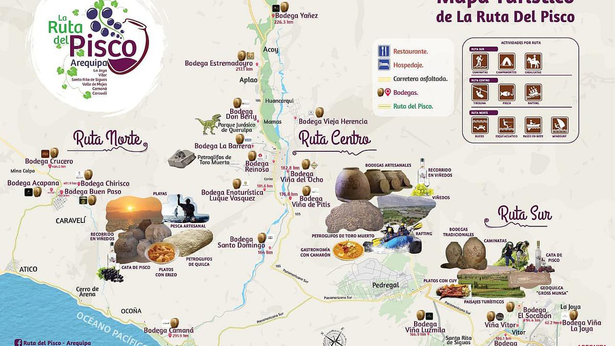 mapa ruta del pisco